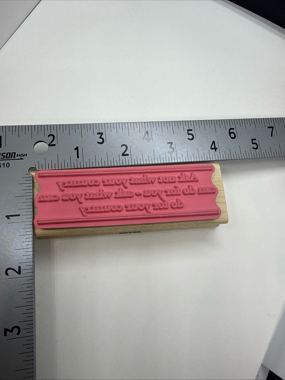 Stampabilities Patriotic Military Rubber Stamp Lot of 2 JFK Quote, Helmet Boots - Picture 8 of 10